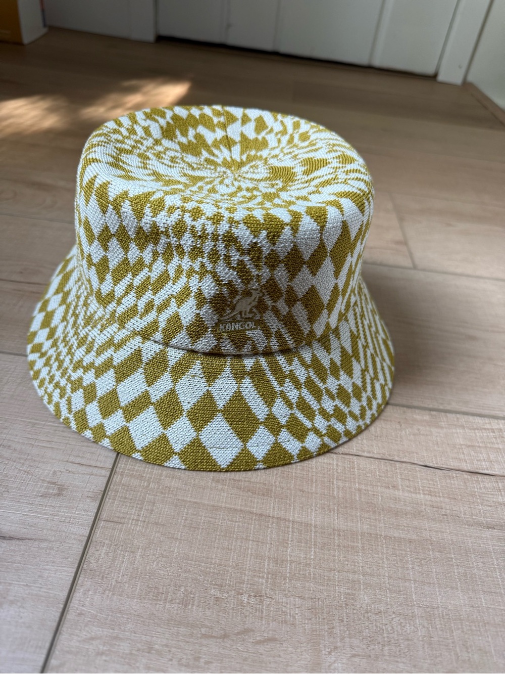 Kangol Checker Knit Bucket Hat Medium